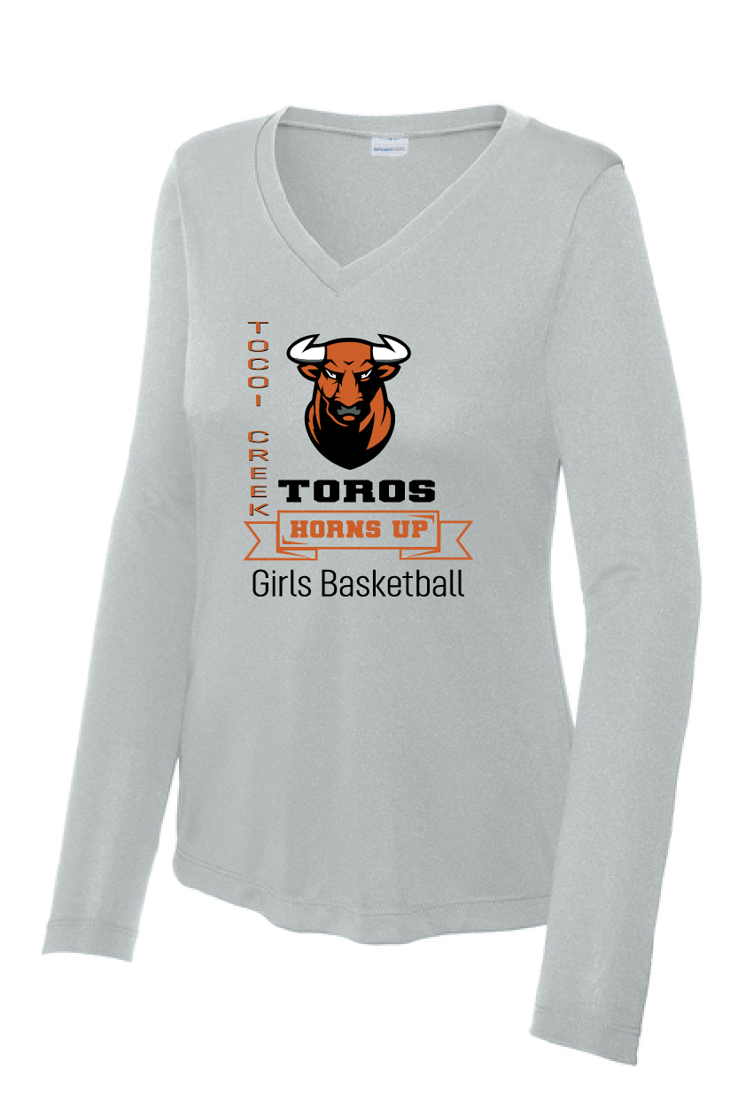 Tocoi Creek Toros Hornsup Edition T-Shirt - Long Sleeve V-Neck Ladies' Cut