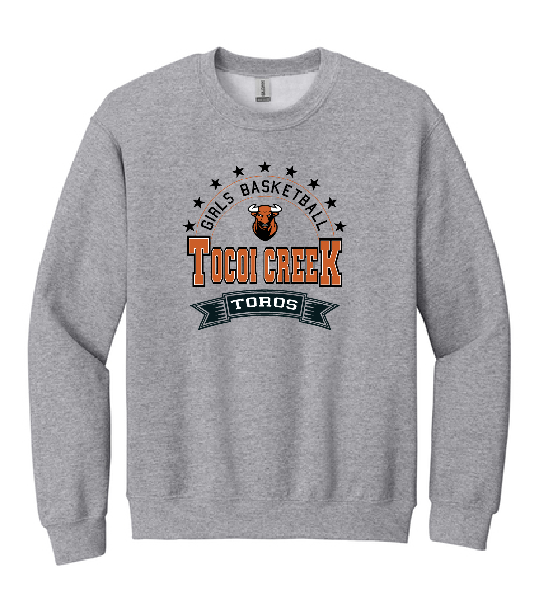 Tocoi Creek Girls Basketball with Stars Edition Crewneck Sweatshirt