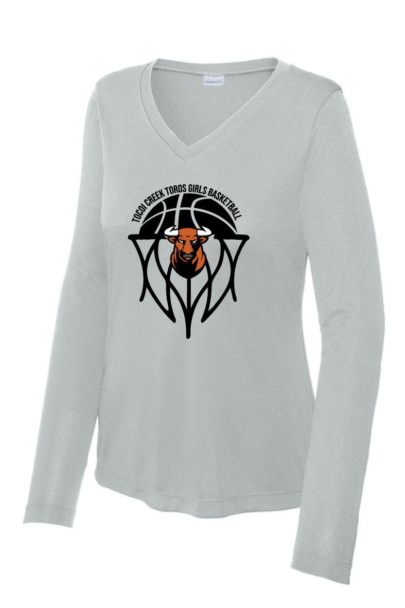 Tocoi Creek Hoops Edition T-Shirt - Long Sleeve V-Neck Ladies' Cut