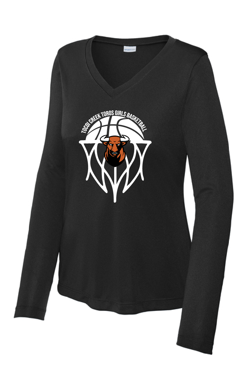 Tocoi Creek Hoops Edition T-Shirt - Long Sleeve V-Neck Ladies' Cut