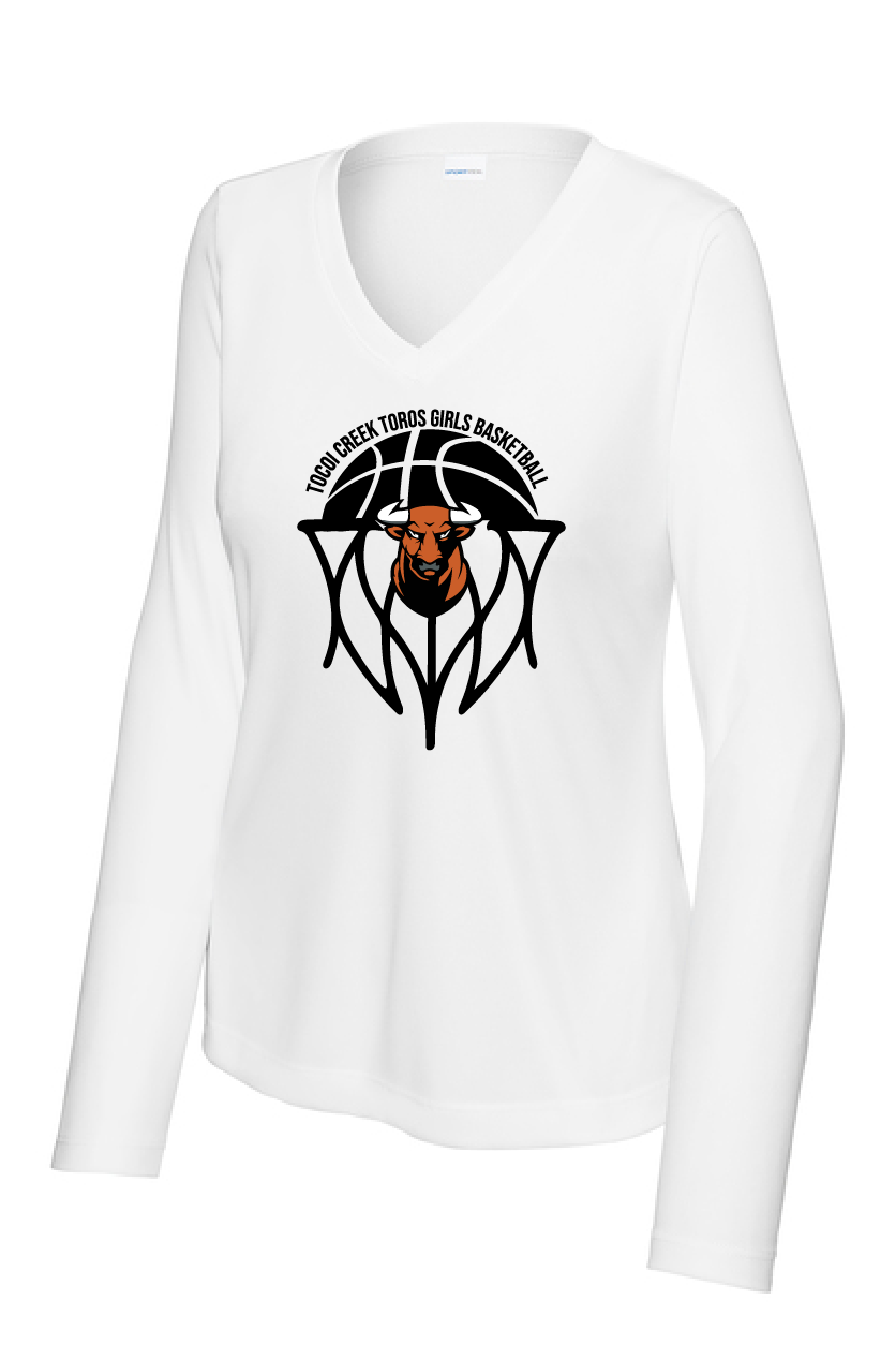 Tocoi Creek Hoops Edition T-Shirt - Long Sleeve V-Neck Ladies' Cut