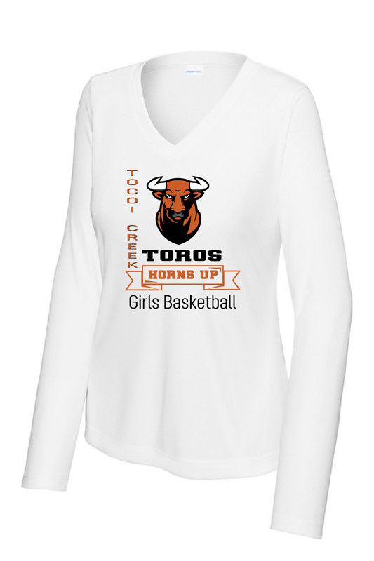 Tocoi Creek Toros Hornsup Edition T-Shirt - Long Sleeve V-Neck Ladies' Cut