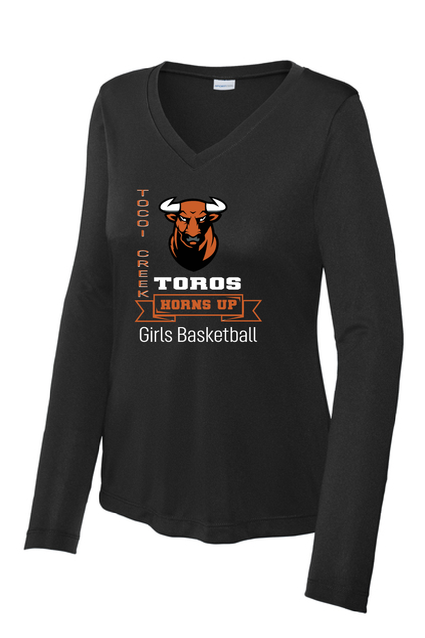 Tocoi Creek Toros Hornsup Edition T-Shirt - Long Sleeve V-Neck Ladies' Cut
