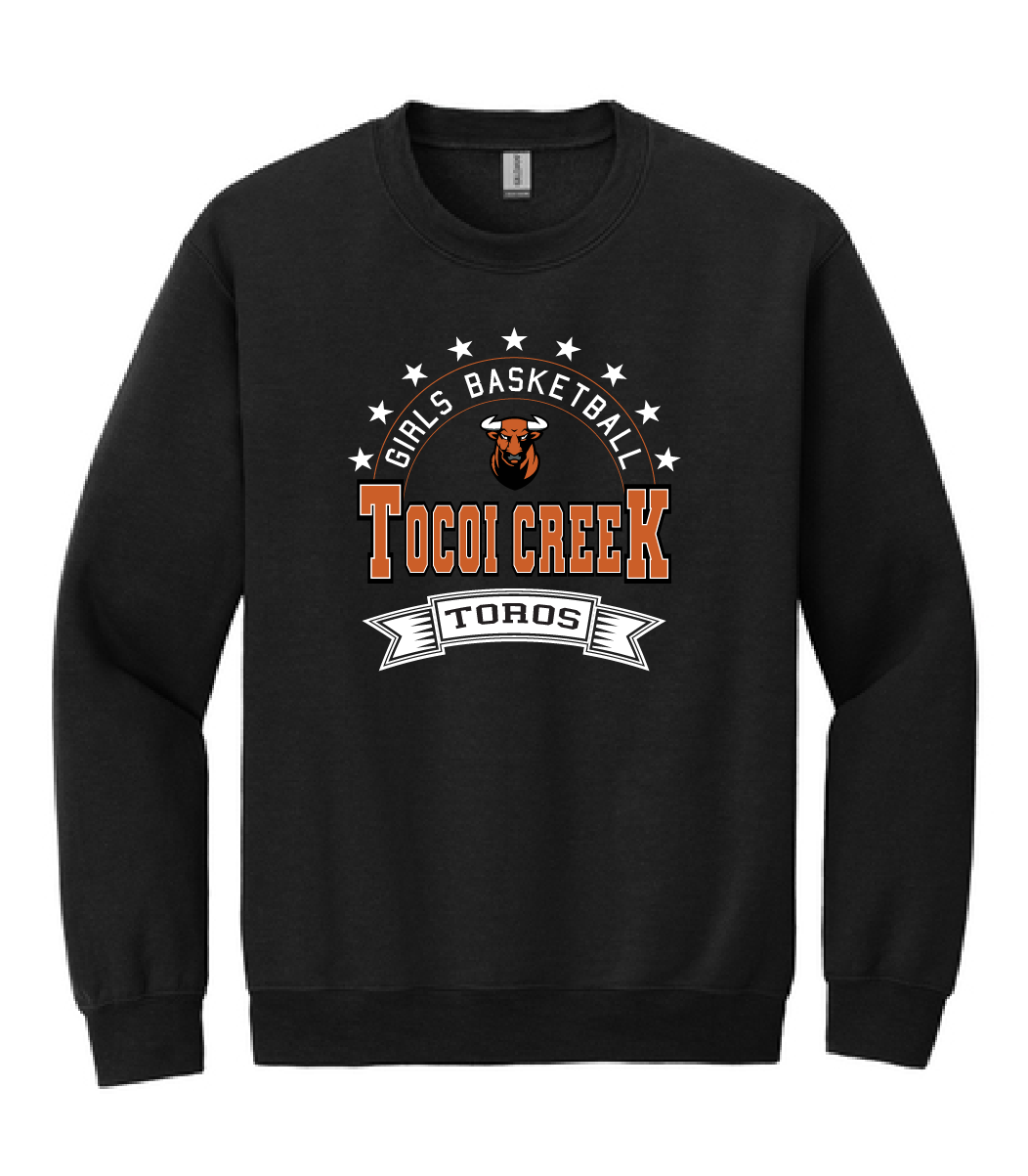 Tocoi Creek Girls Basketball with Stars Edition Crewneck Sweatshirt