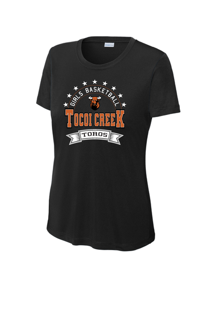 Tocoi Creek Girls Basketball with Stars Edition T-Shirt - Ladies' Cut