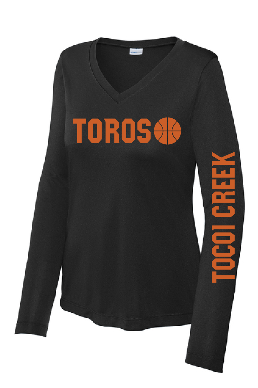 Toros BBall Edition T-Shirt - Long Sleeve V-Neck Ladies' Cut