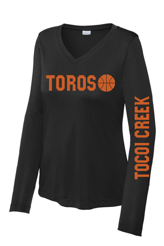 Toros BBall Edition T-Shirt - Long Sleeve V-Neck Ladies' Cut
