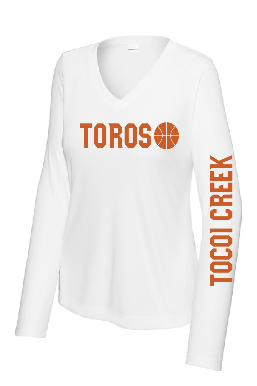 Toros BBall Edition T-Shirt - Long Sleeve V-Neck Ladies' Cut