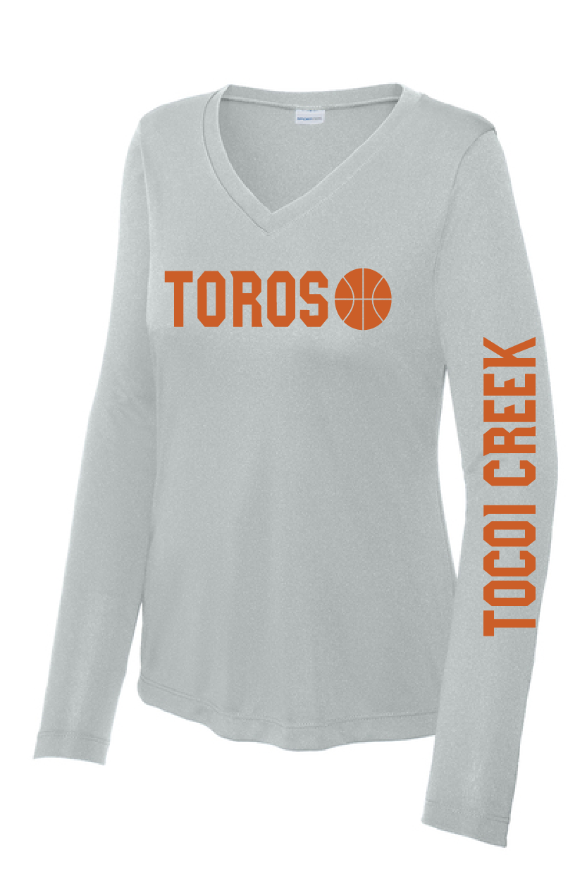 Toros BBall Edition T-Shirt - Long Sleeve V-Neck Ladies' Cut