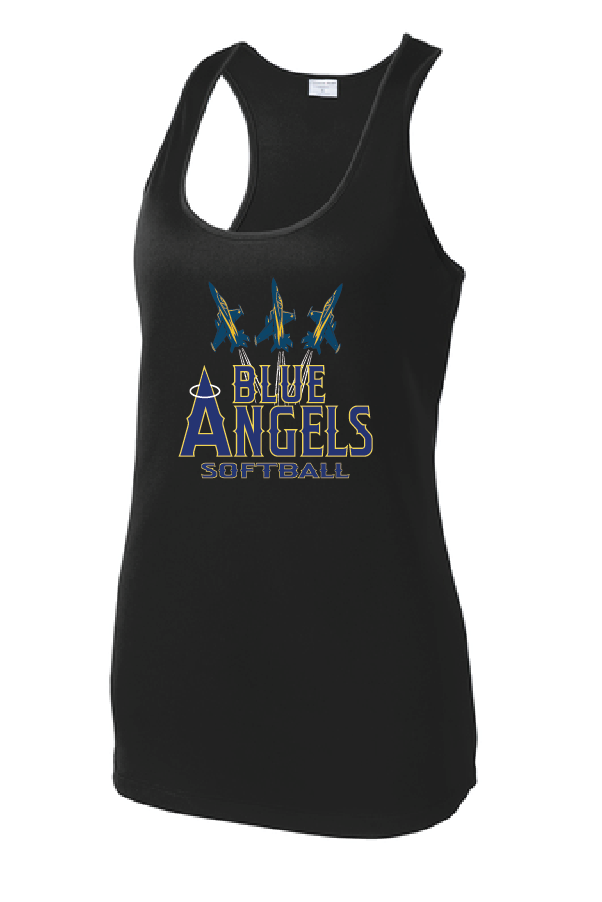 Ladies Racerback Blue Angels Softball with Planes Edition